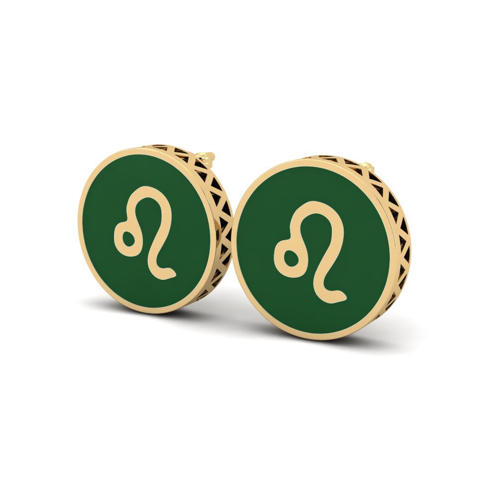 9k Oro Amarillo Pendientes Deni - Leo