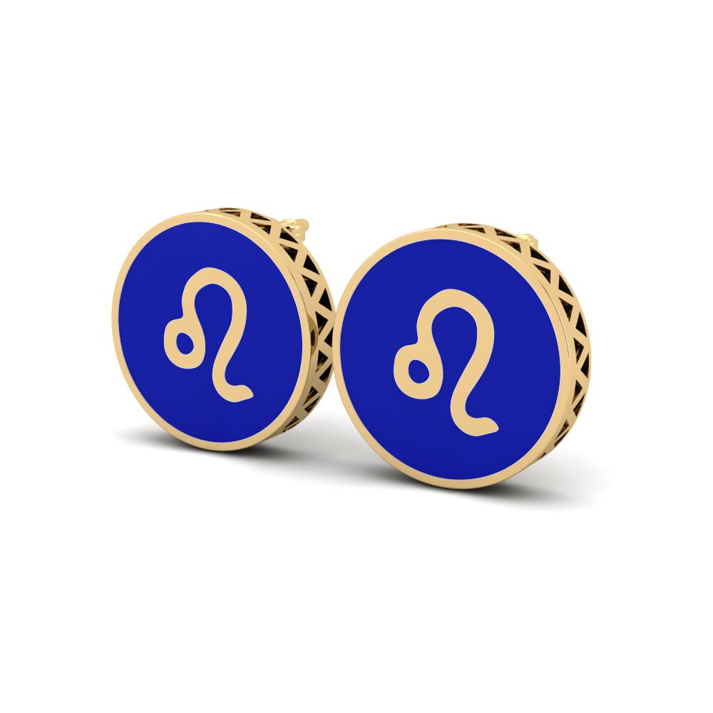 9k Oro Amarillo Pendientes Deni - Leo