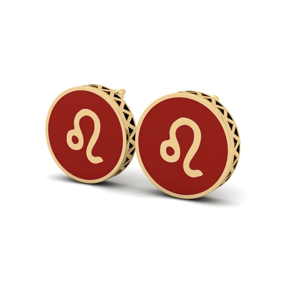 9k Oro Amarillo Pendientes Deni - Leo