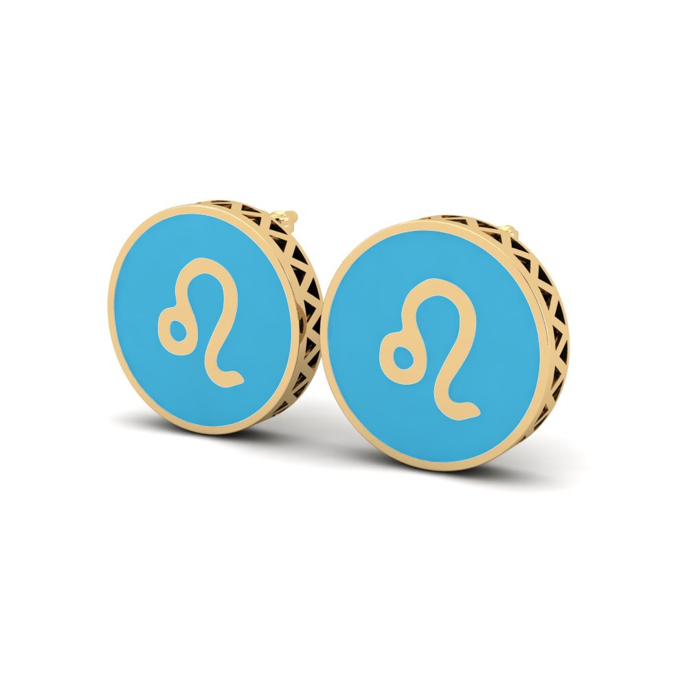 9k Oro Amarillo Pendientes Deni - Leo