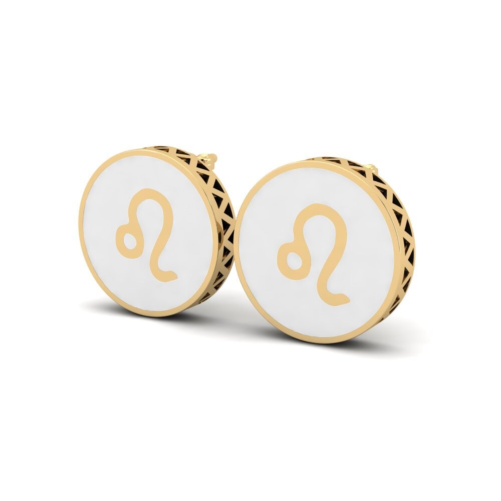 9k Oro Amarillo Pendientes Deni - Leo