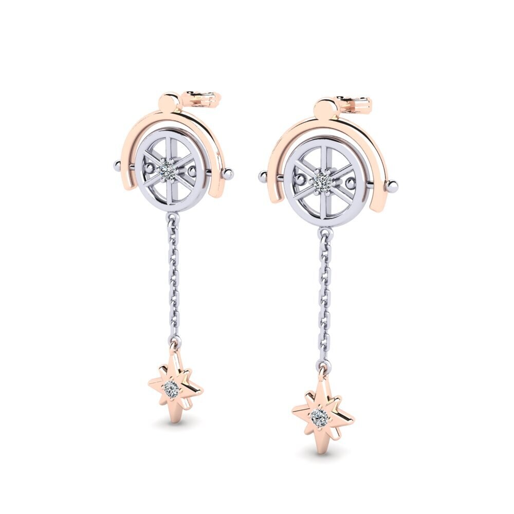 14ct Rose / White Gold Women's Earring Dennise