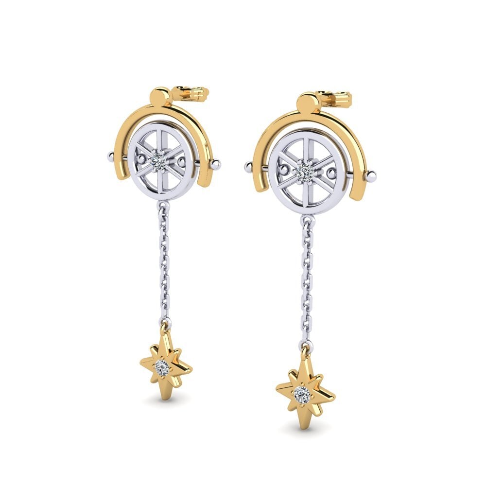 14k Oro Amarillo/Blanco Pendiente de mujer Dennise