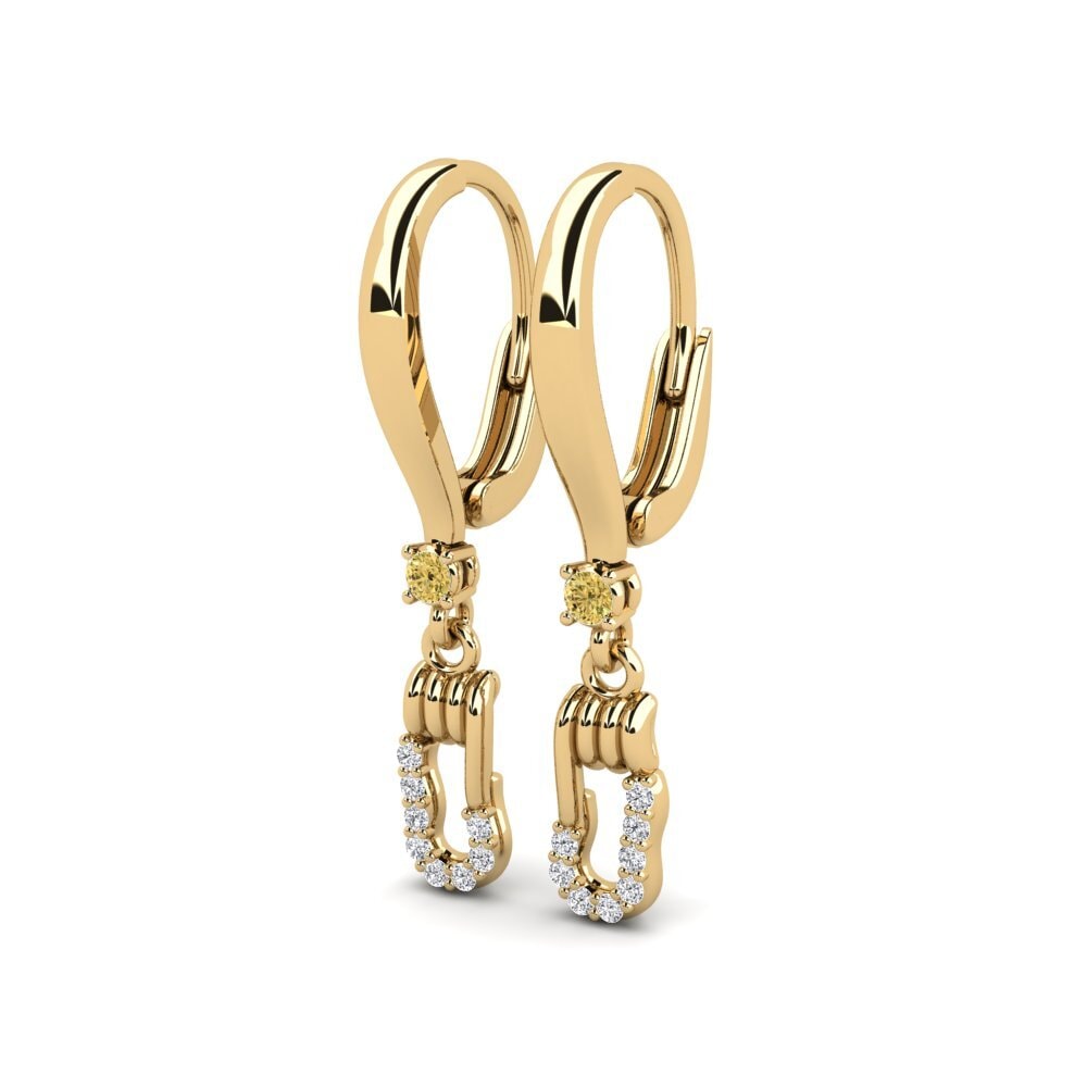 Diamante Amarillo Pendiente de mujer Denouement