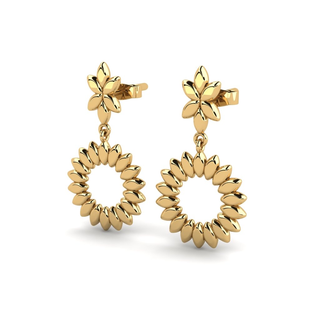 9k Oro Amarillo Pendientes Denrols