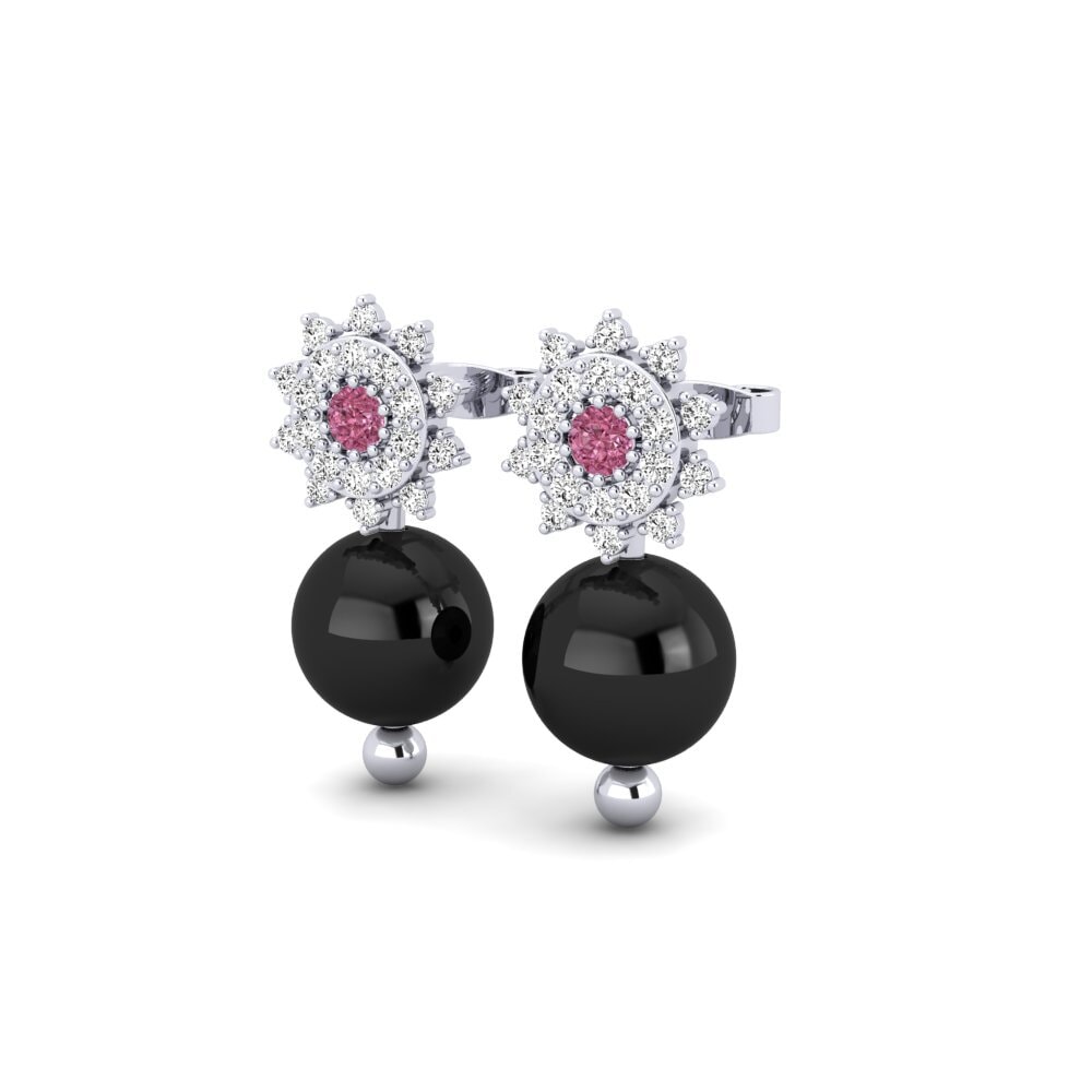 Platino 950 Granate Rhodolite Pendiente de mujer Depaola