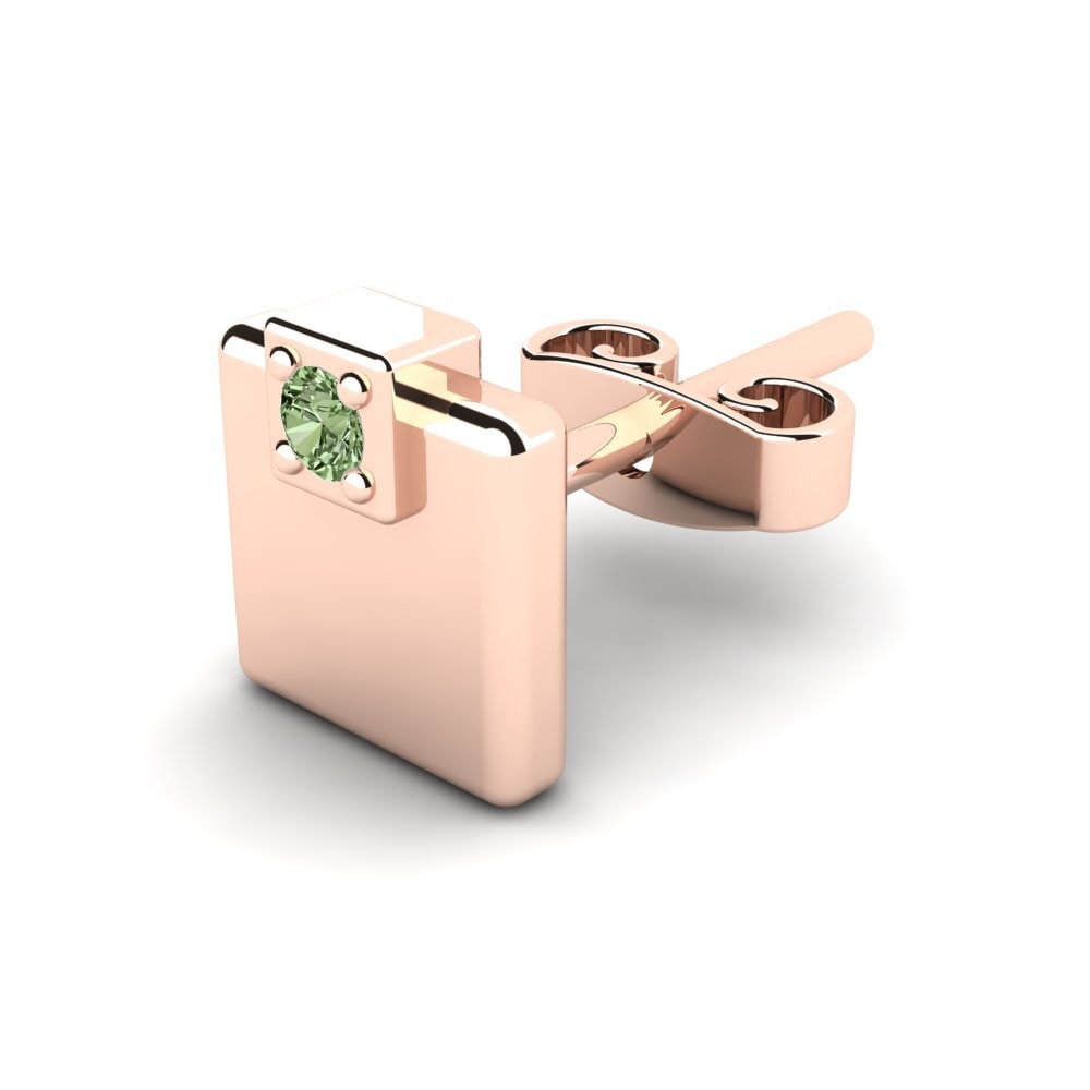 18k Oro Rosa Diamante Verde Pendiente para hombre Dequan