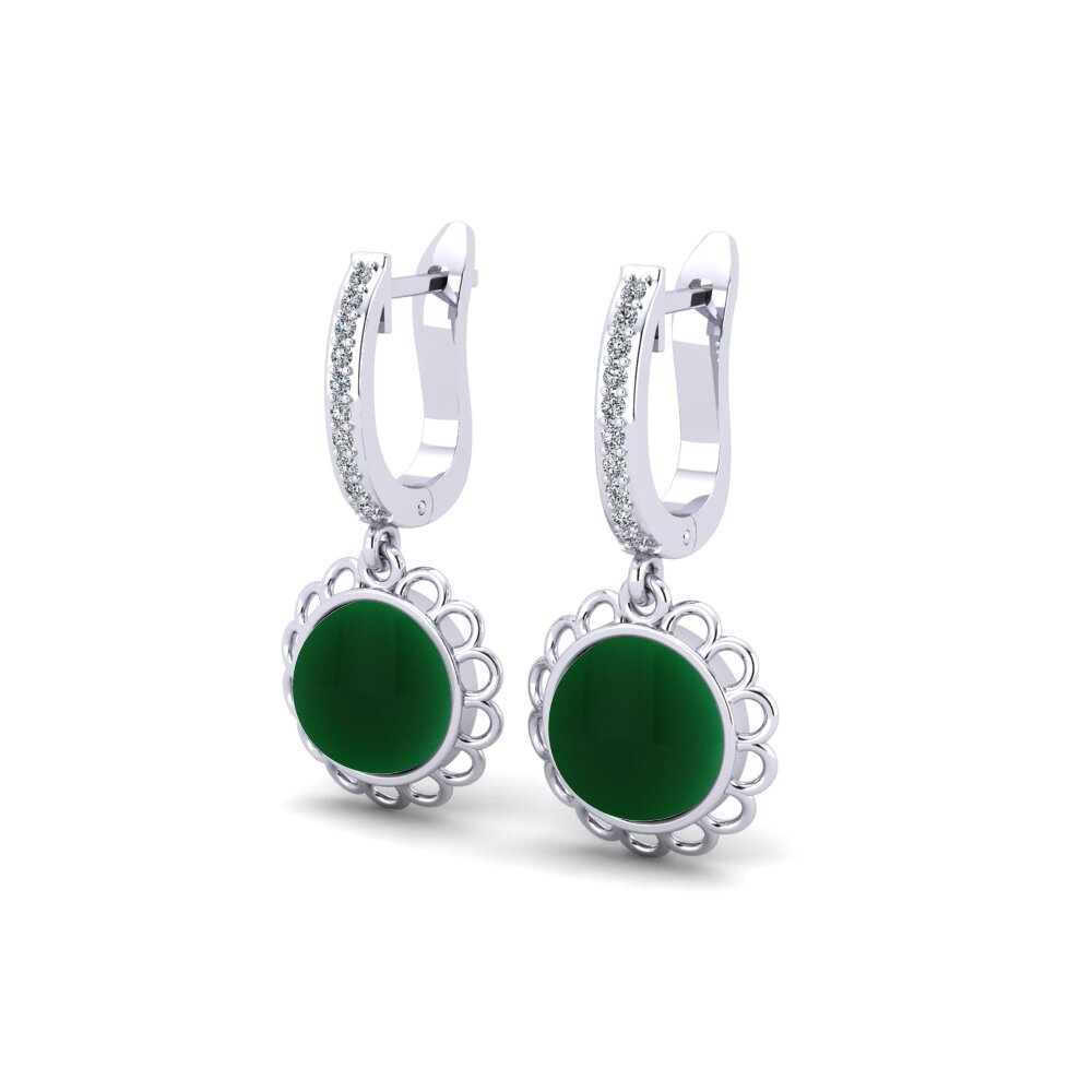 Đá Cabochon Ngọc Lục Bảo Bông tai nữ Deratiser