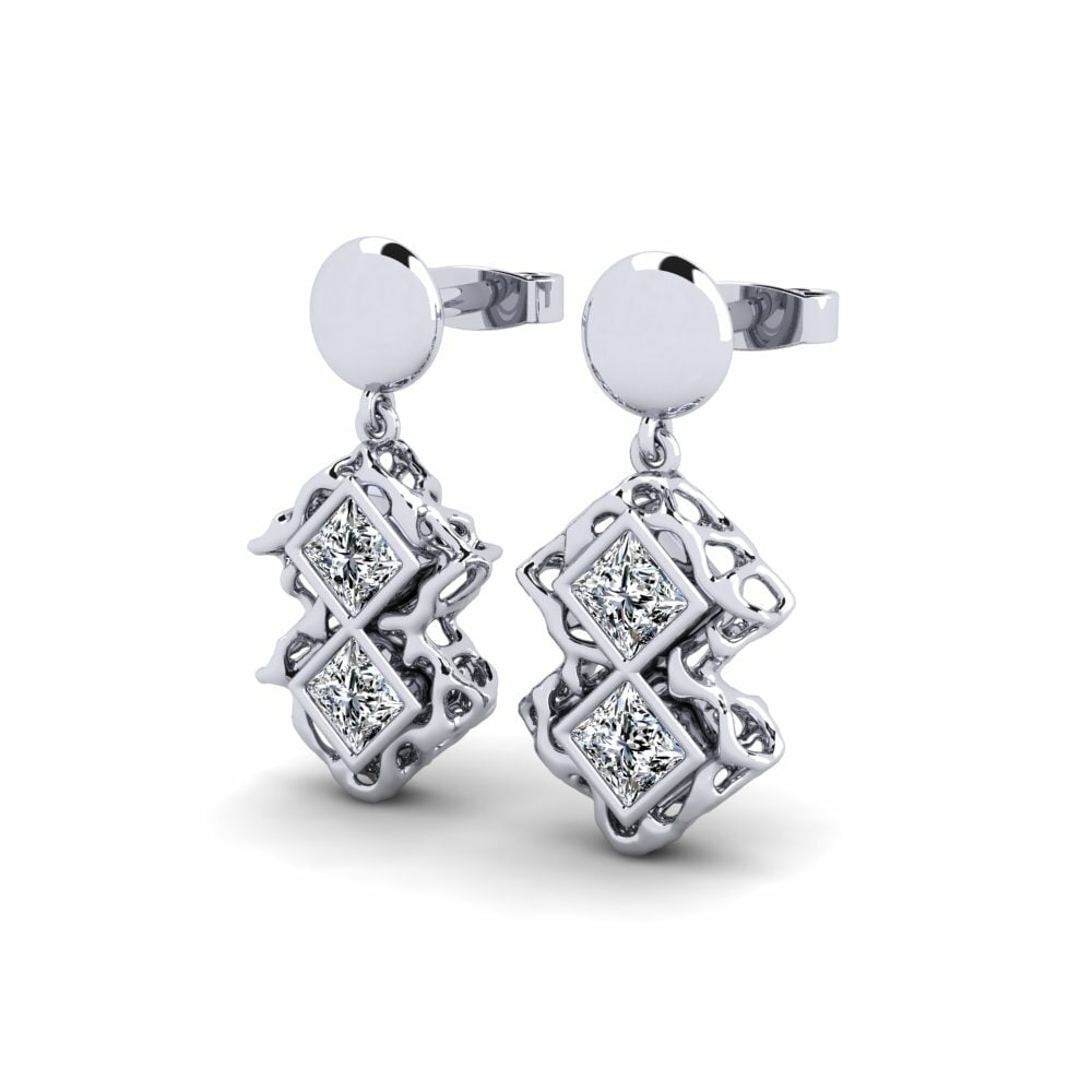 18k Oro Blanco Pendiente de mujer Derhs