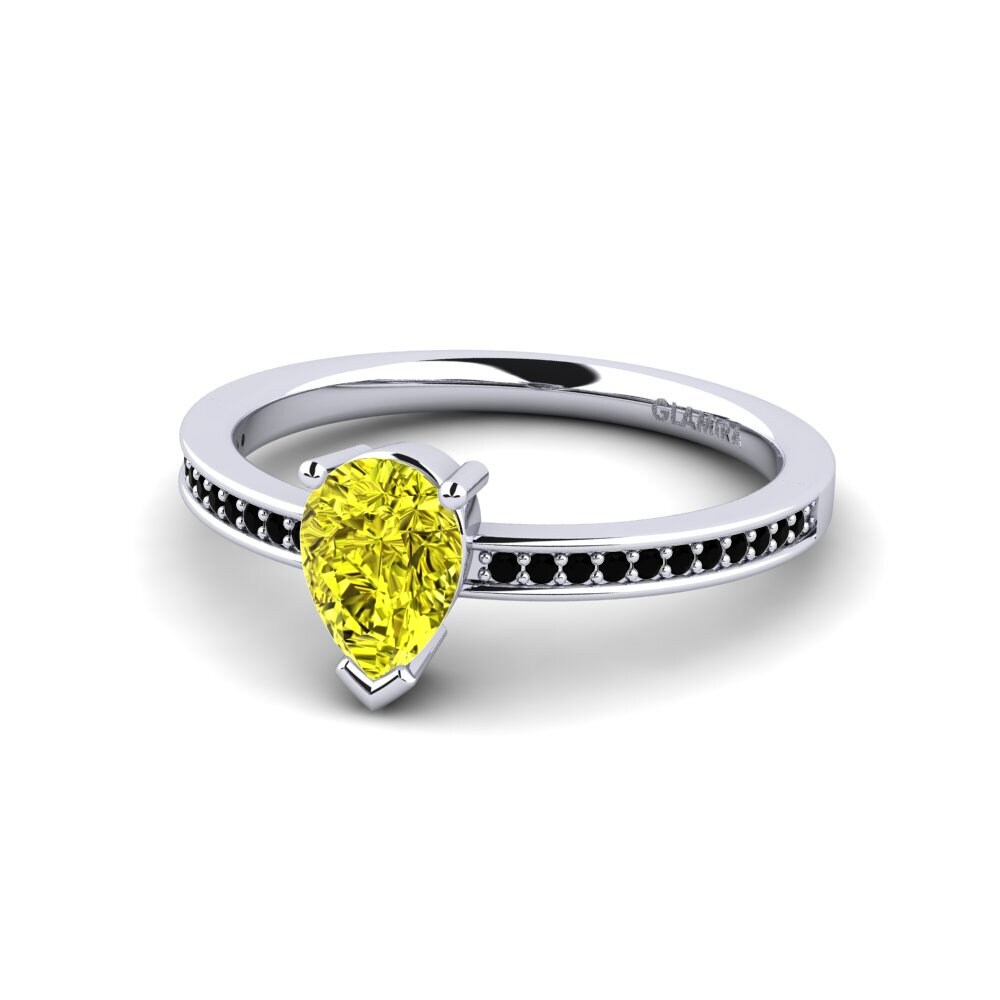 18k Oro Blanco Anillo de compromiso Derry