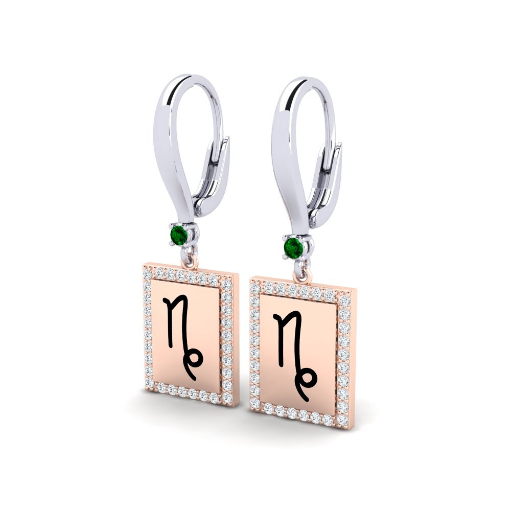 Green Zirconia Women's Earring Dersoraz - Capricorn
