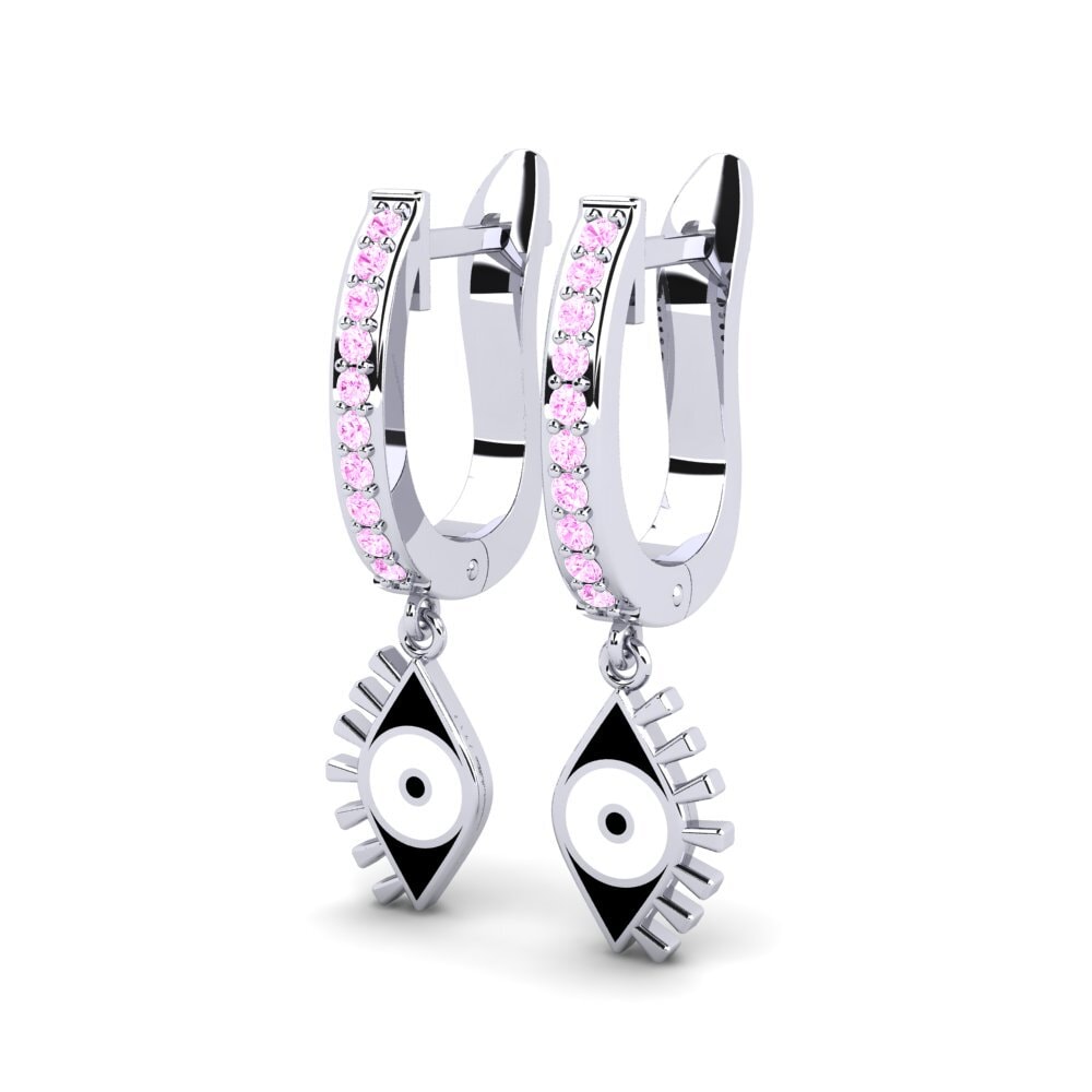 Roze Saffier Dames Oorbellen Desenchante