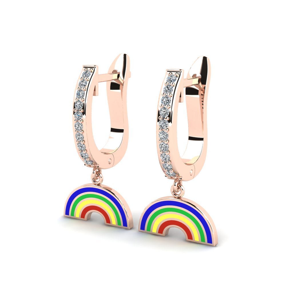 14k Oro Rosa Pendiente de mujer Deserteura