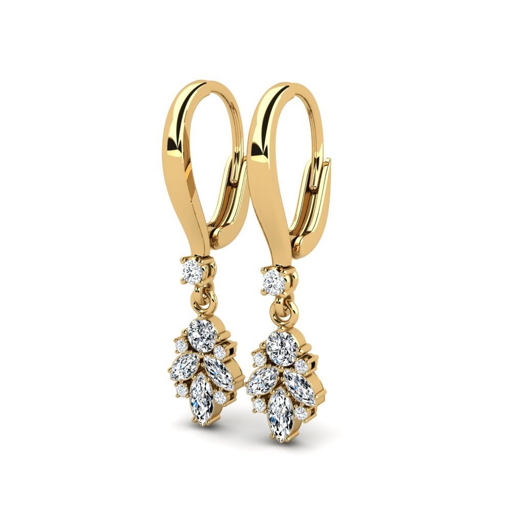 14k Oro Amarillo Mezclado Pendiente de mujer Desespoir