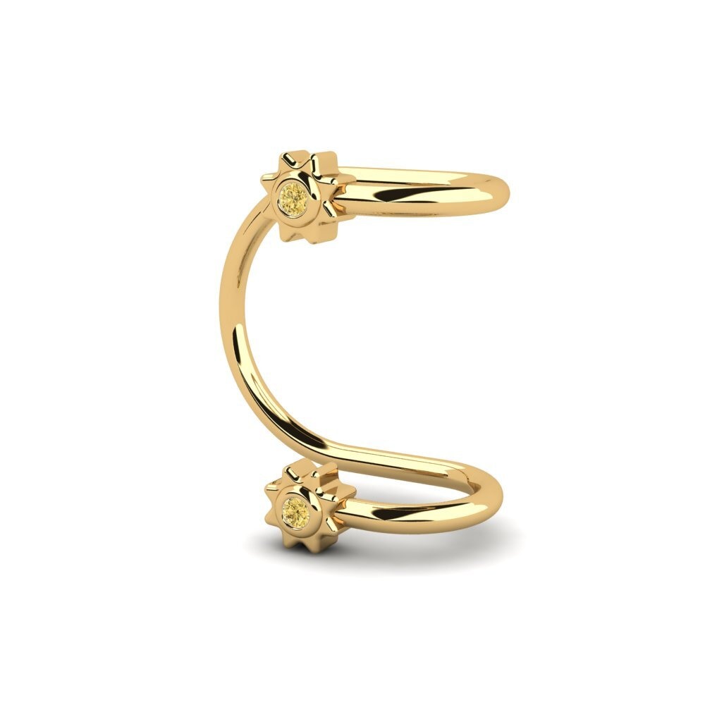 9ct Yellow Gold Yellow Diamond Women's Earring Despain
