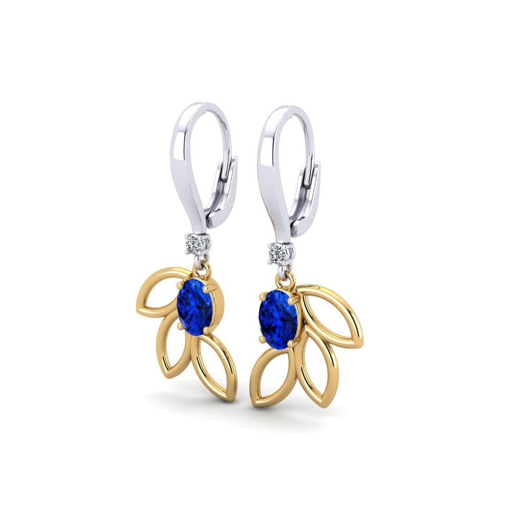 Oval Sapphire (Lab Created) Women's Earring Dessaisir