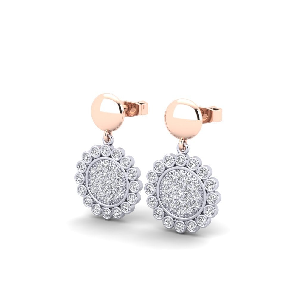 14k White & Rose Gold Women's Earring Detac