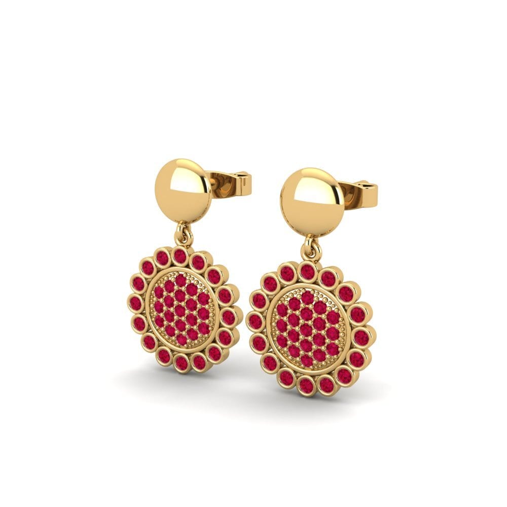 Đá Ruby / Hồng Ngọc Bông tai nữ Detac