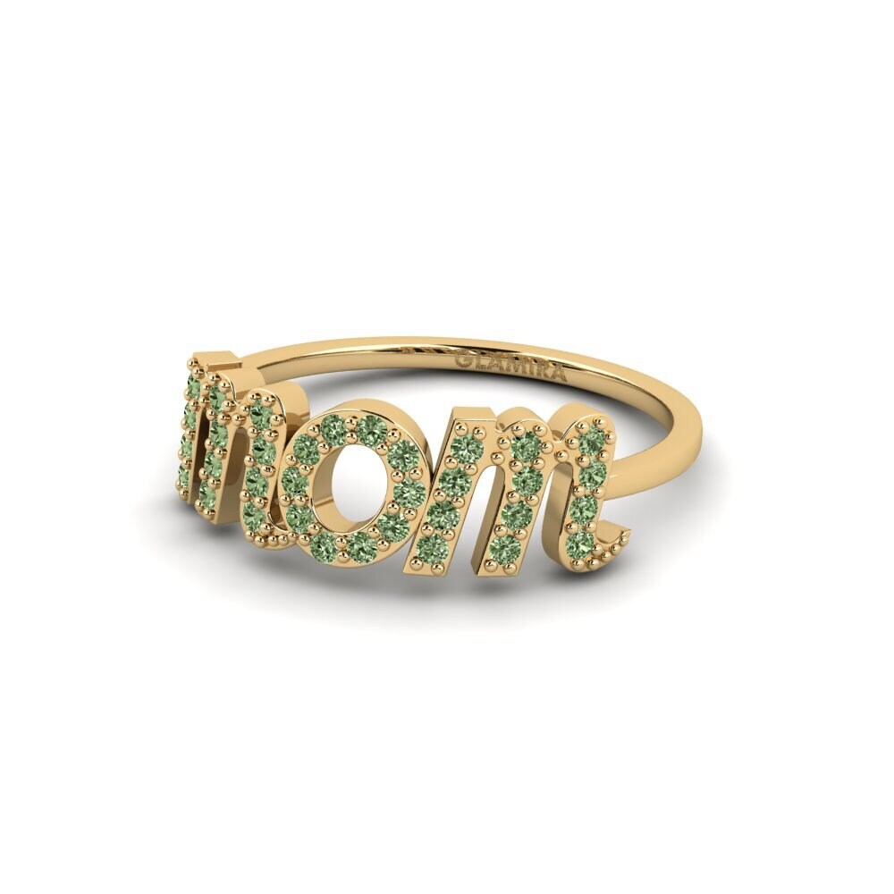 Diamante Verde Anel Detian