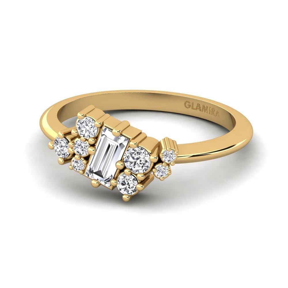 9k Oro Amarillo Anillo de compromiso Devin