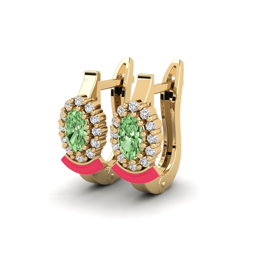 Diamante Verde Brincos Feminino Devonport