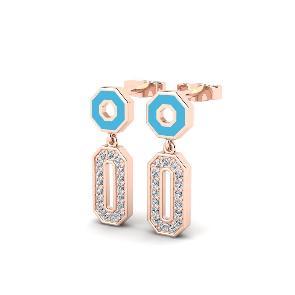 14k Oro Rosa Pendiente de mujer Deywo