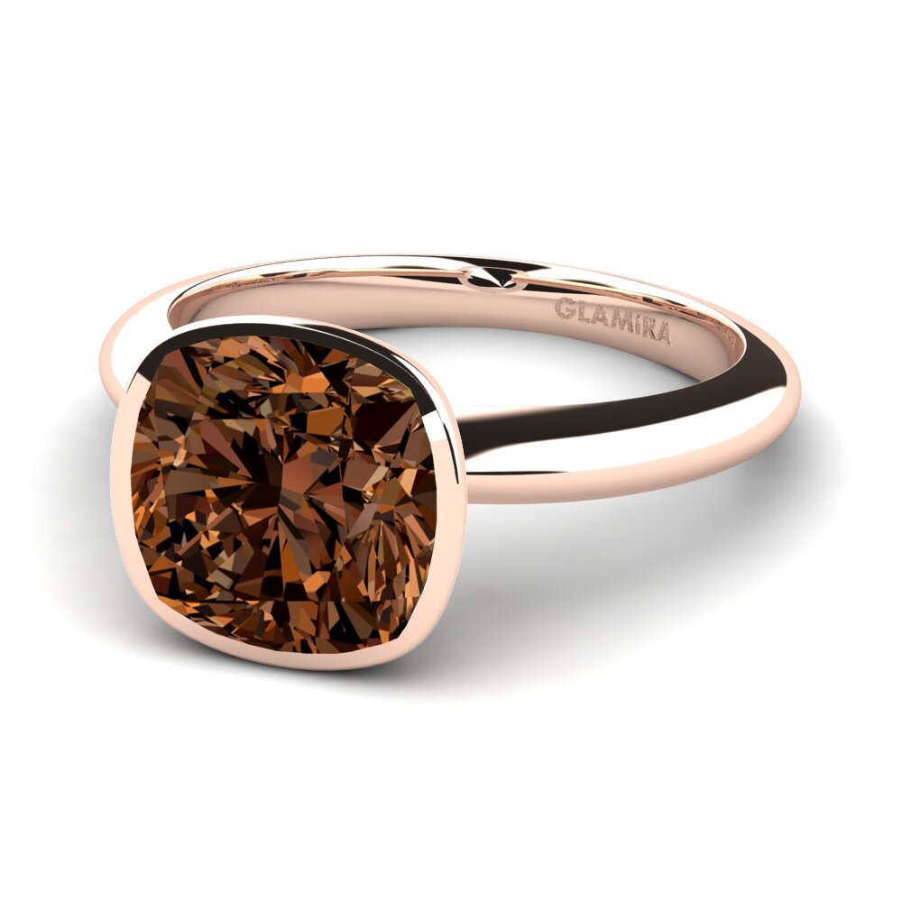 14k Oro Rosa Diamante café Anillo de compromiso Diana