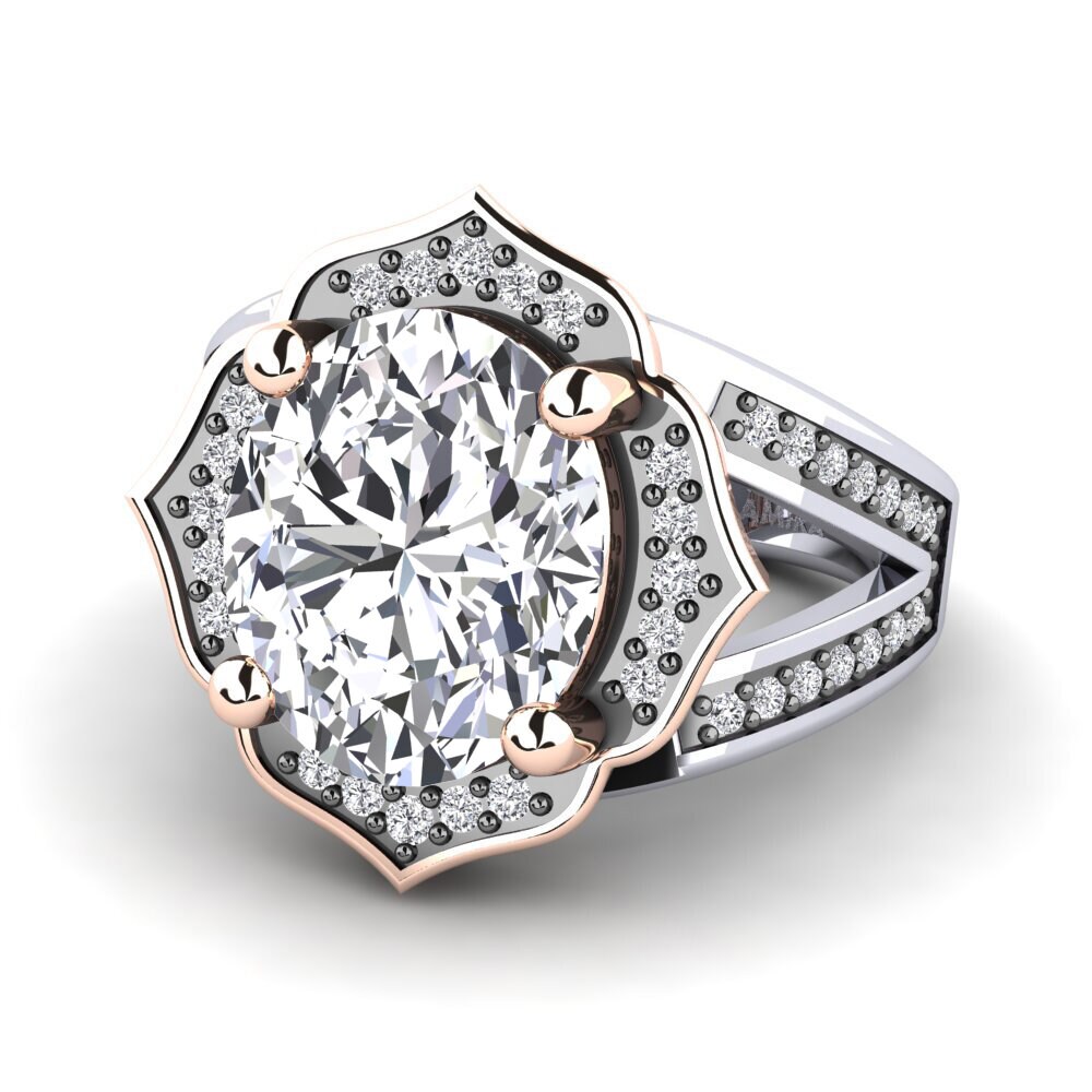585 Weiß & Rotgold Ring Diane