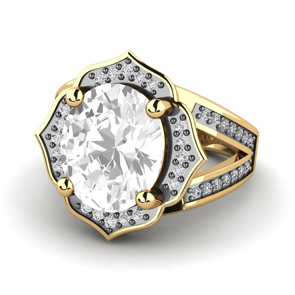 Fashion White Topaz Engagement Rings