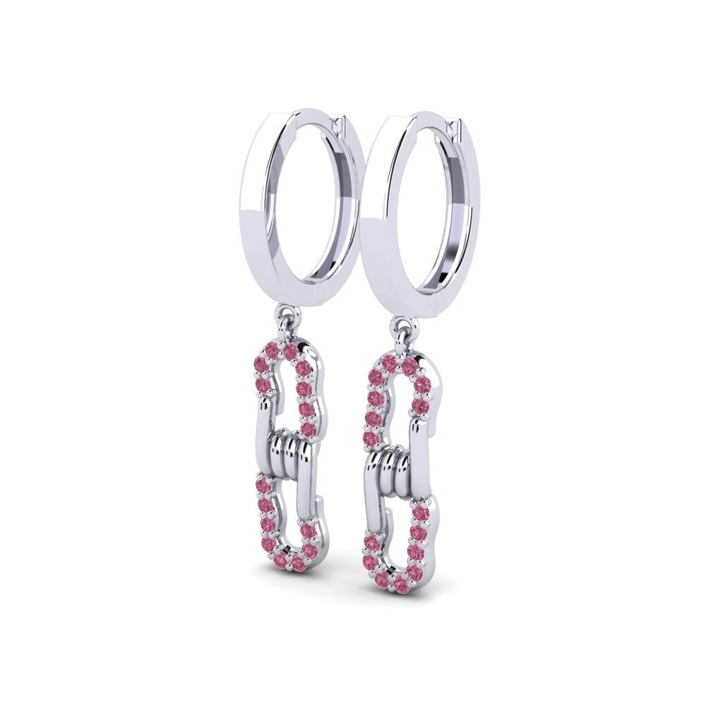 Plata 925 Granate Rhodolite Pendiente de mujer Diaphanous