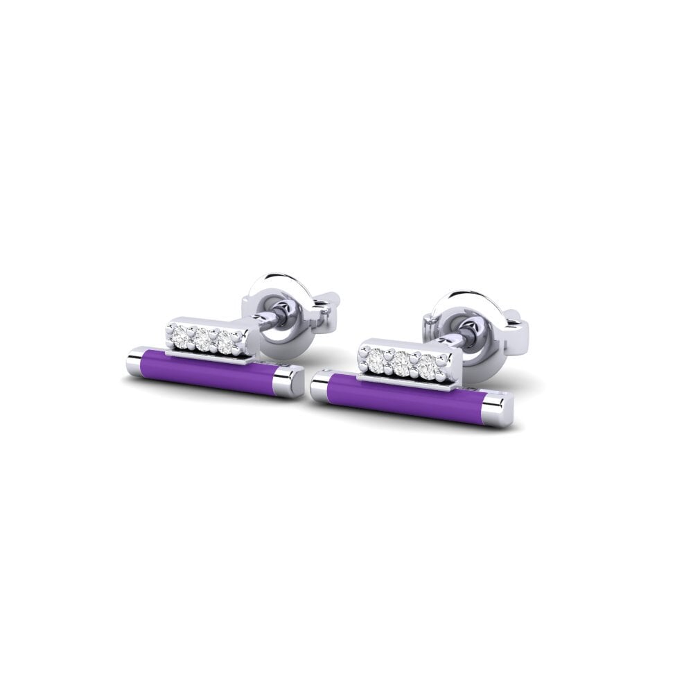 9ct White Gold Women's Earring Diaporion
