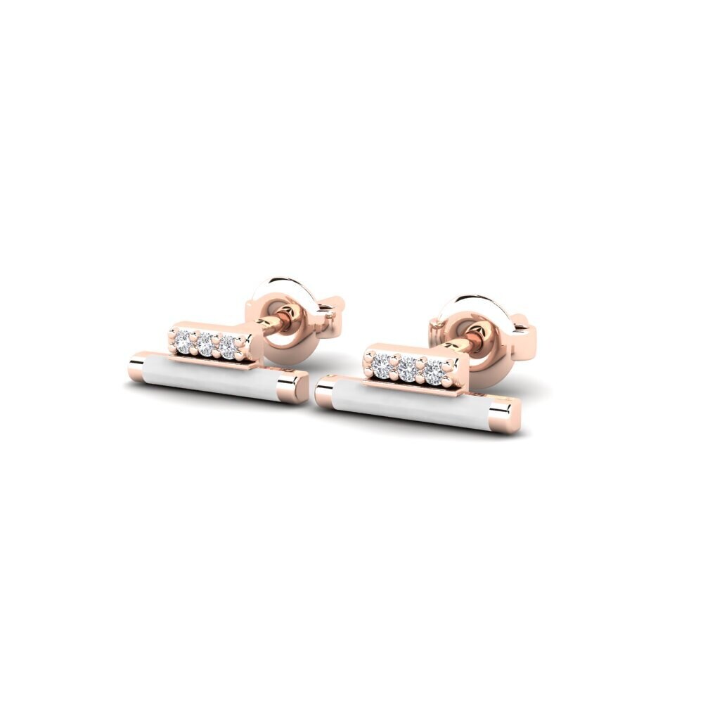 14k Oro Rosa Pendiente de mujer Diaporion