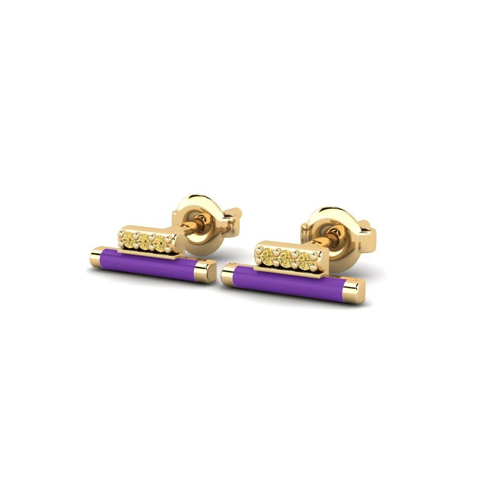 Diamant Jaune Boucle d'oreille femme Diaporion