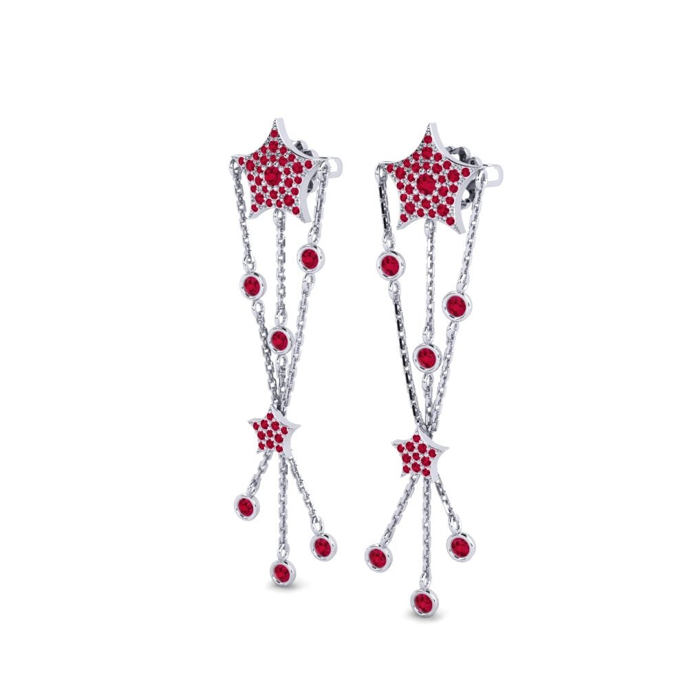 Đá Ruby / Hồng Ngọc Bông tai nữ Diasimos