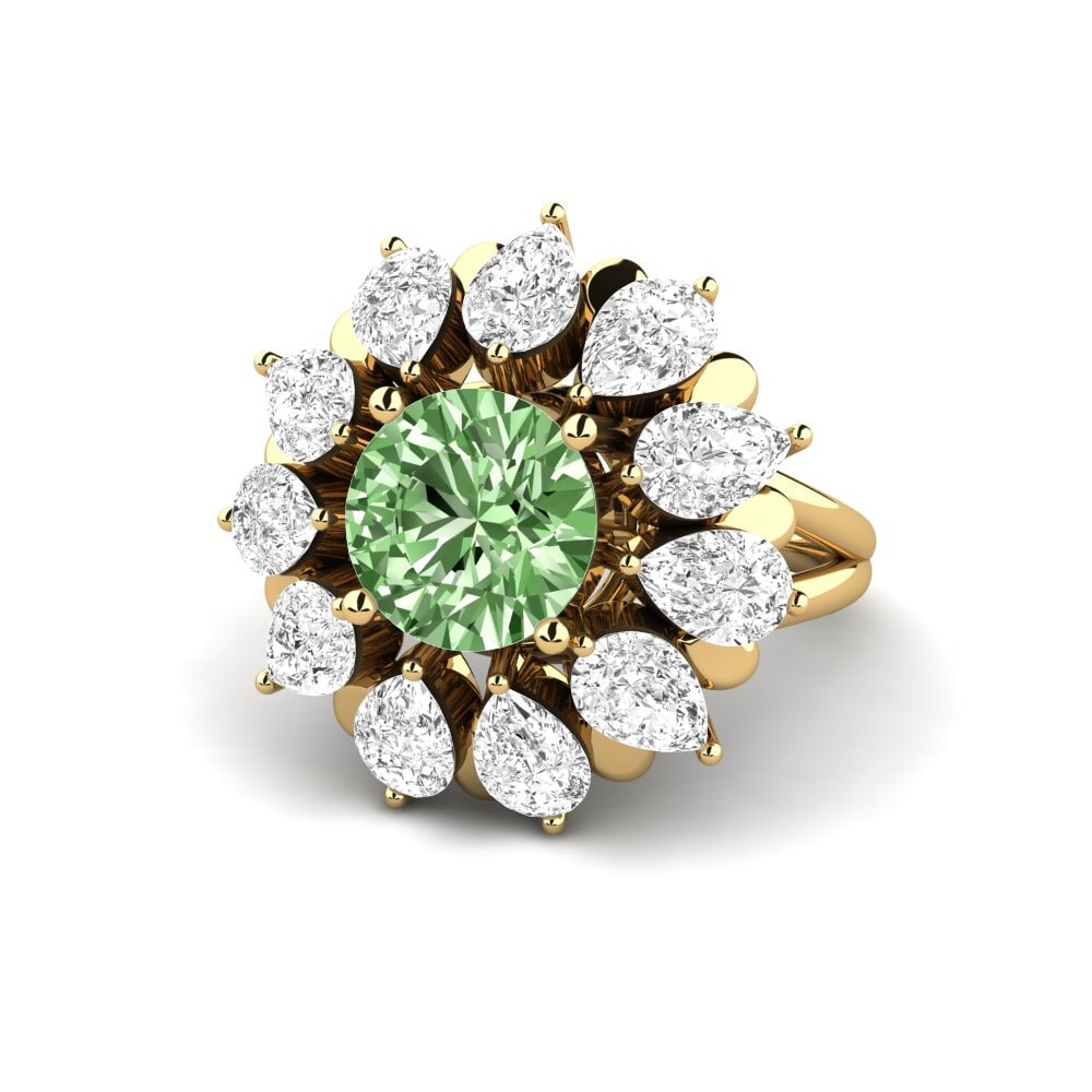 Green Diamond Engagement Ring Dibela