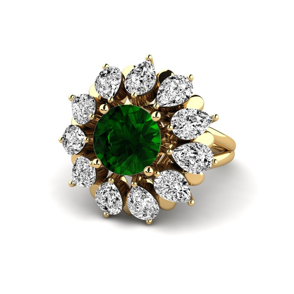 Green Tourmaline Engagement Ring Dibela