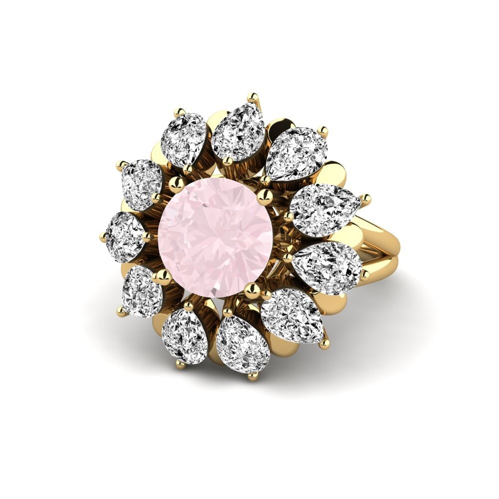 Rose Quartz Engagement Ring Dibela