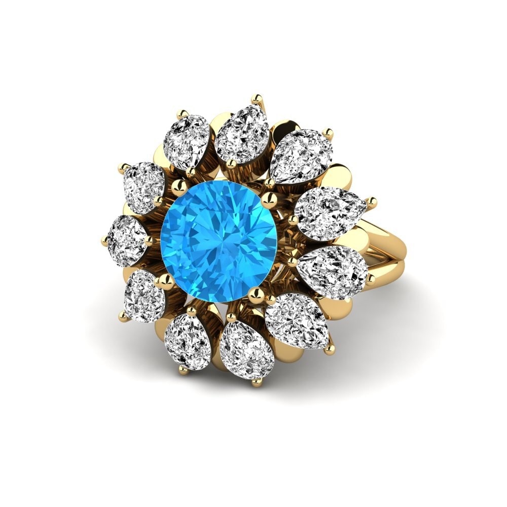Blue Topaz Engagement Ring Dibela