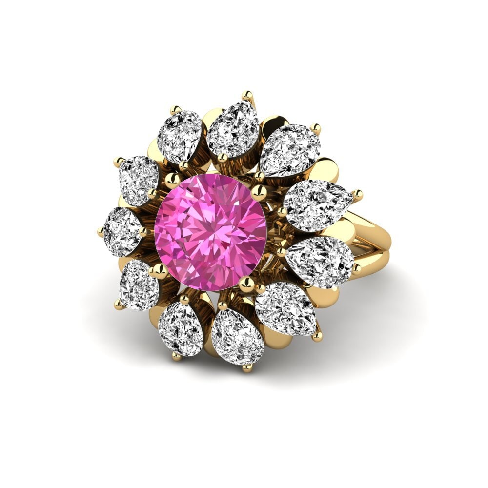 Pink Topaz Engagement Ring Dibela