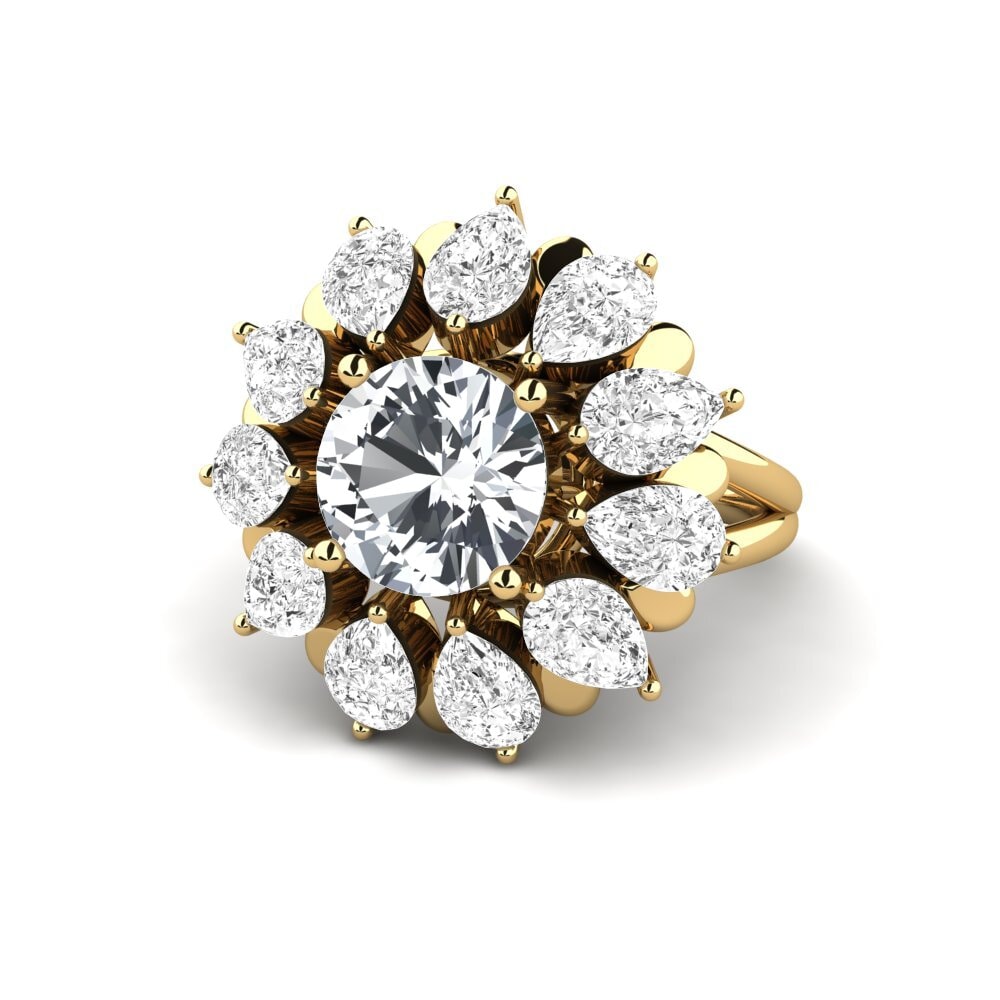 White Zircon Engagement Ring Dibela