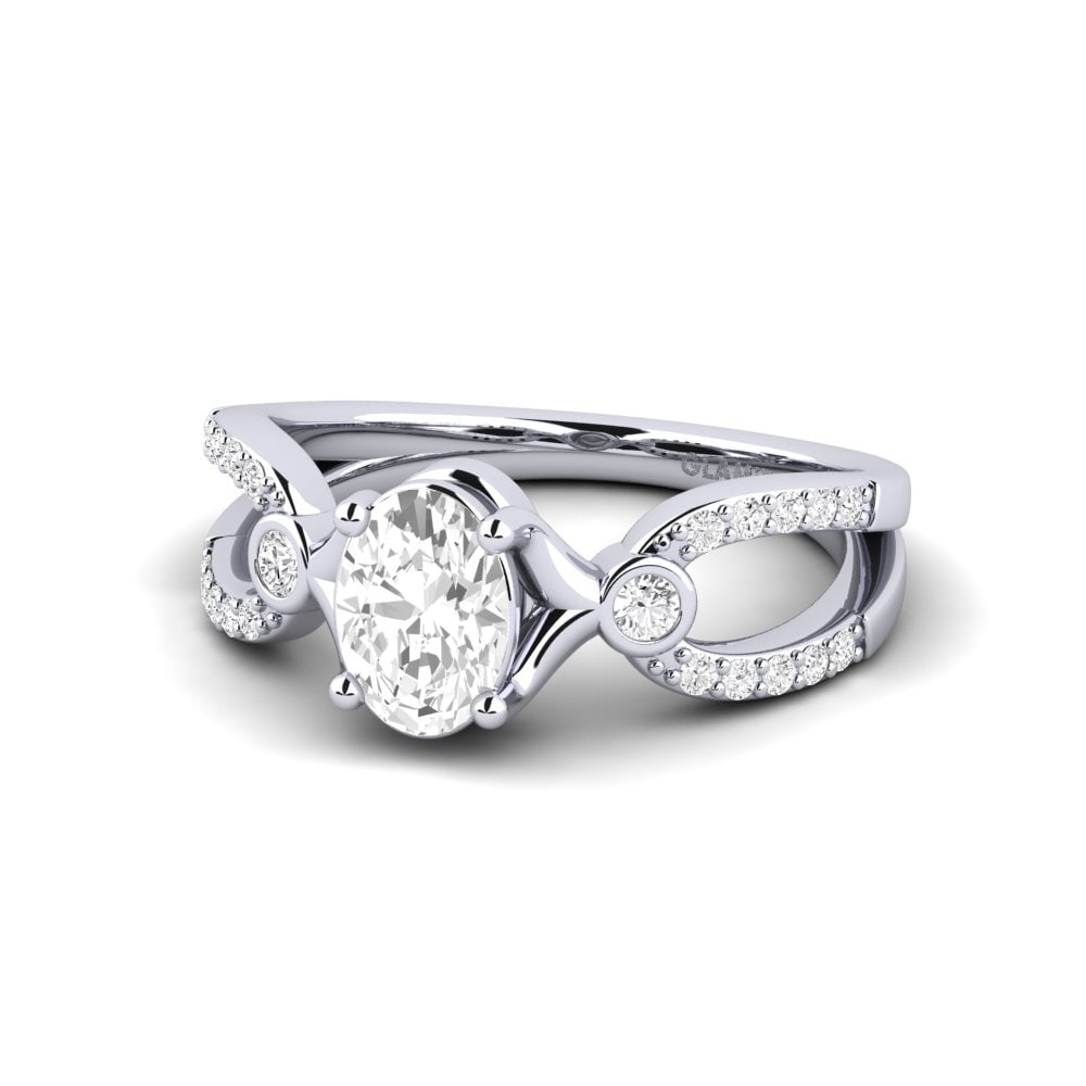 Zafiro blanco Anillo de Mujer Dideneua