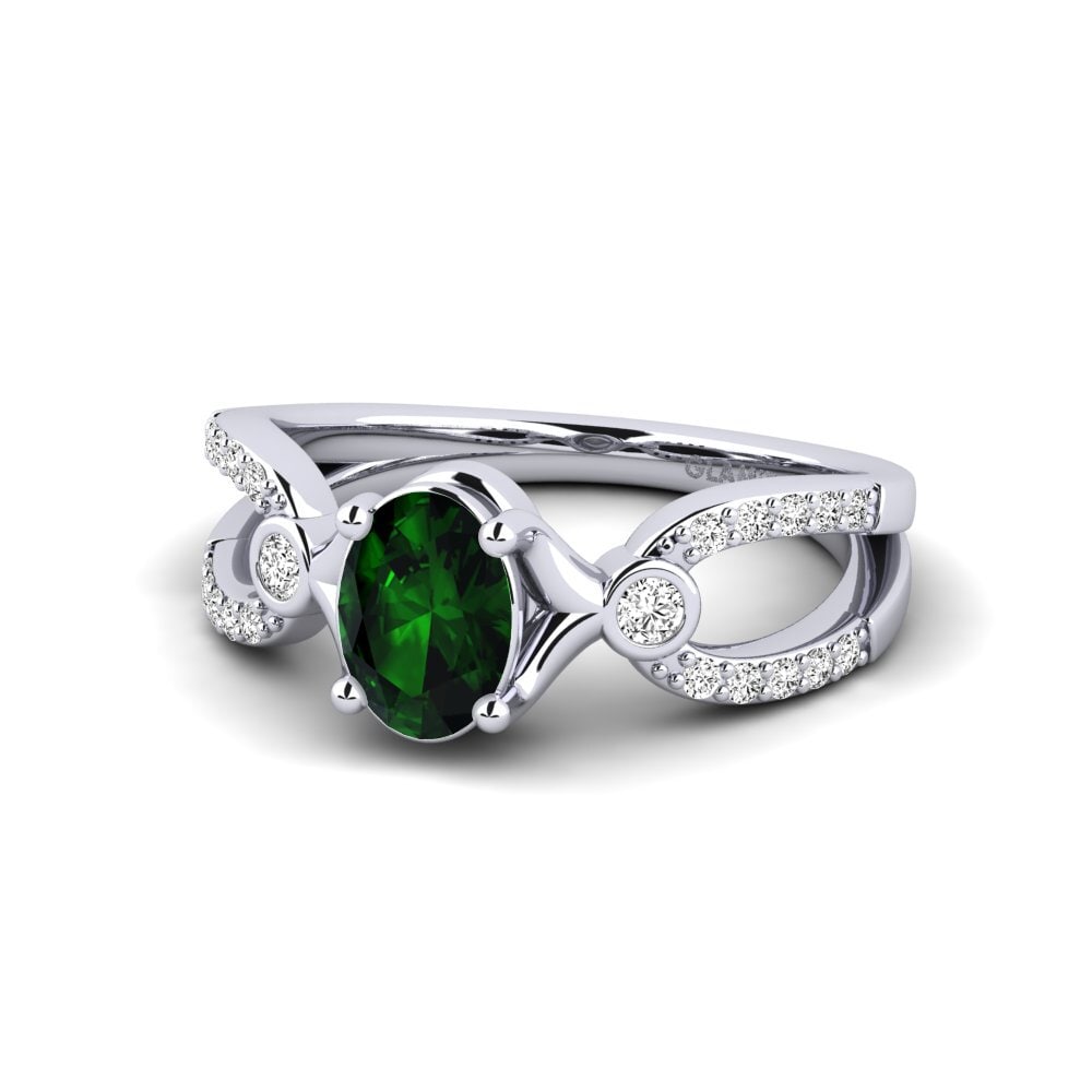 Turmalina verde Anillo de Mujer Dideneua