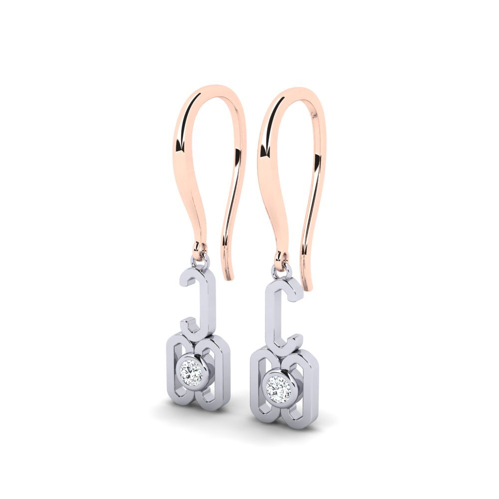 9k Oro Rosa/Blanco Pendiente de mujer Didizay