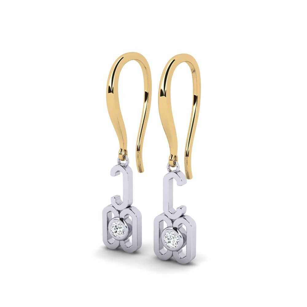 14ct Yellow & White Gold Women's Earring Didizay