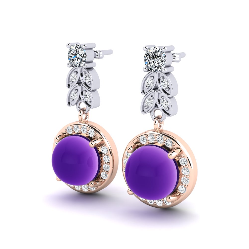 9k Oro Rosa & Blanco Pendiente de mujer Didrika