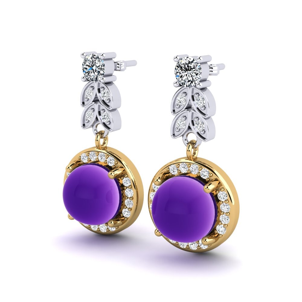 14k Oro Amarillo & Blanco Pendiente de mujer Didrika
