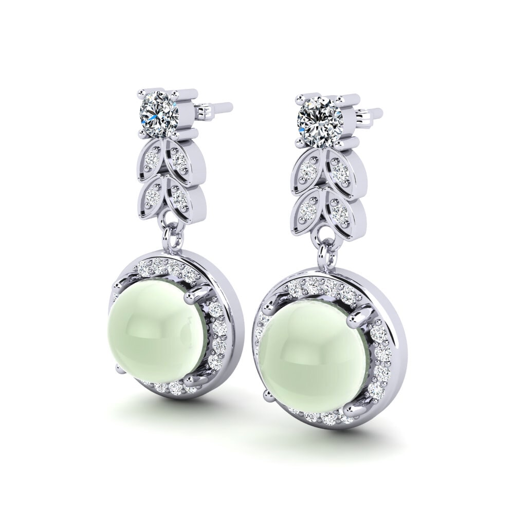 Cabochon Green Amethyst Women's Earring Didrika