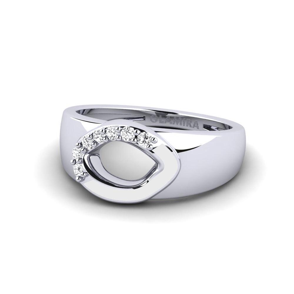 14ct White Gold Pinky Ring Diep