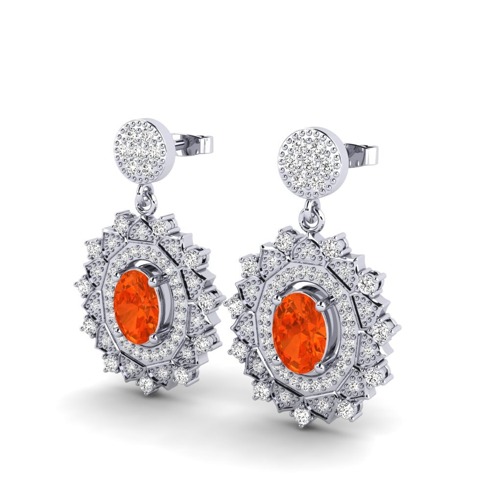 Fire-Opal Women's Earring Dimple