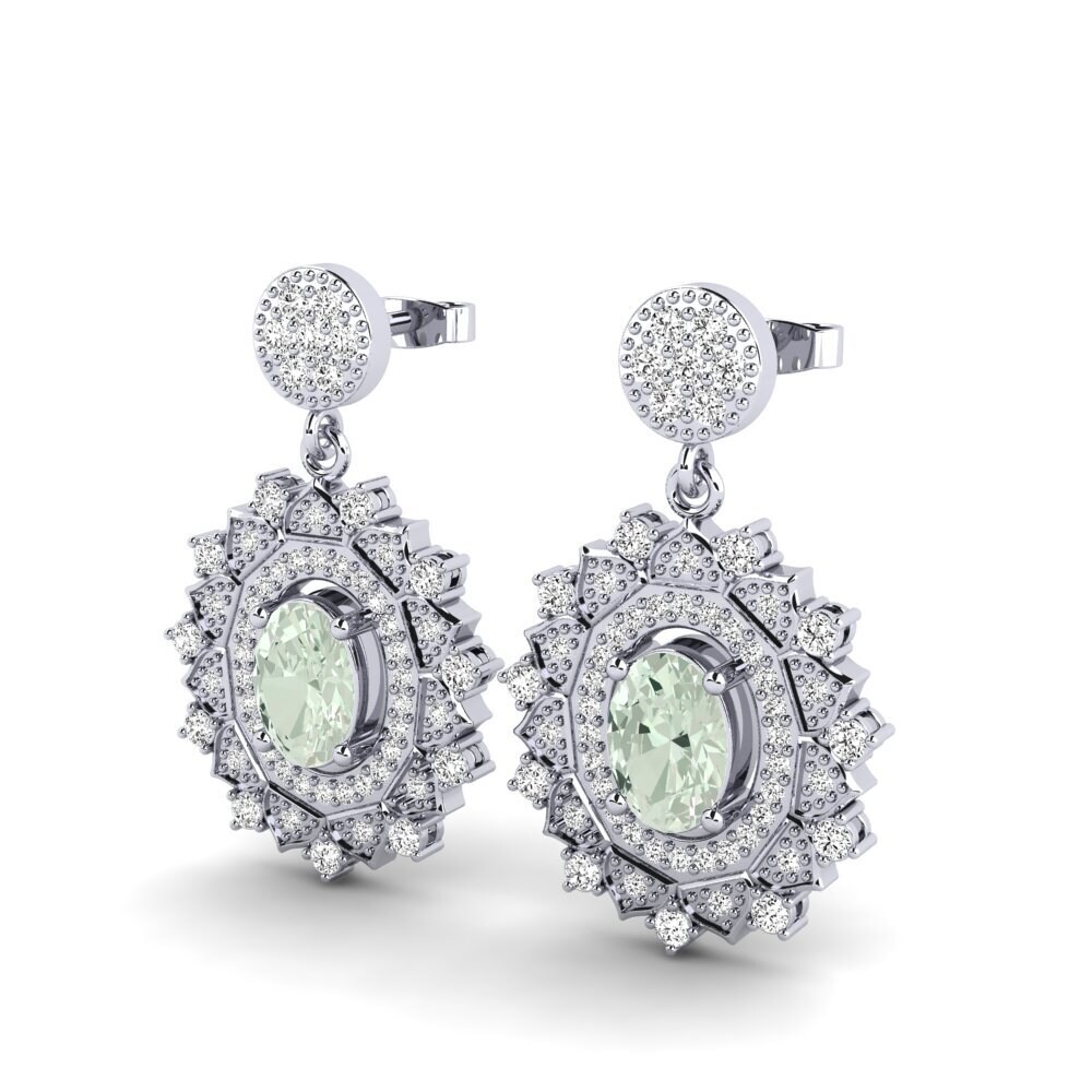 Amatista verde Pendiente de mujer Dimple